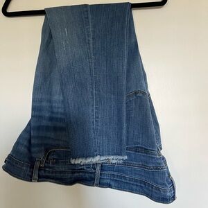 Loft distressed jeans with fringe bottom